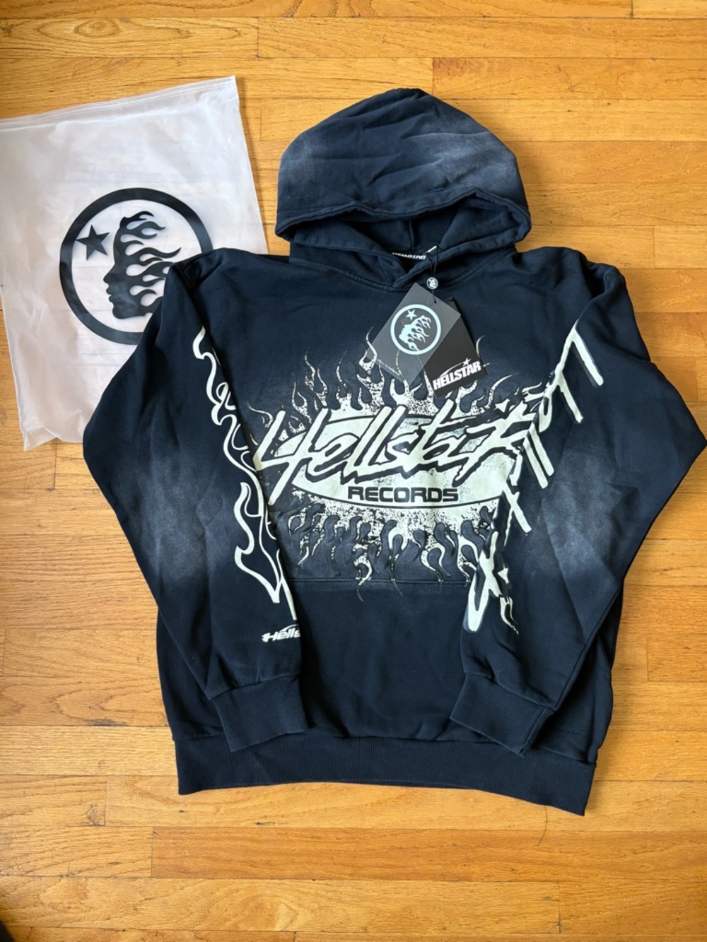 Black and white hellstar hoodie